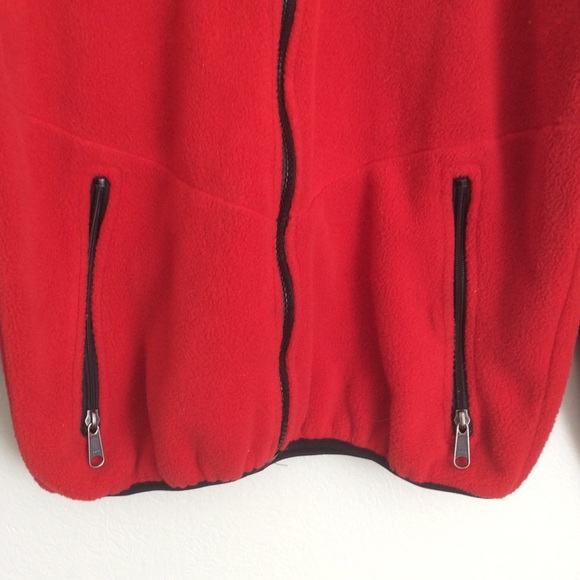 Vintage 90s The North Face Full Zip Rare Red/Black Fleece Jacket Sz S - Picture 4 of 13